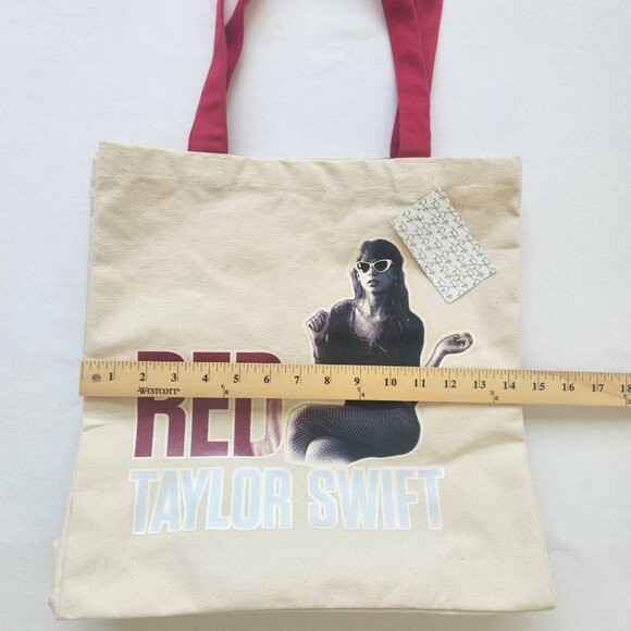NEW Taylor Swift Red Era Canvas Tote Bag Swiftie School Beach Pool Gym Cute - Picture 7 of 9